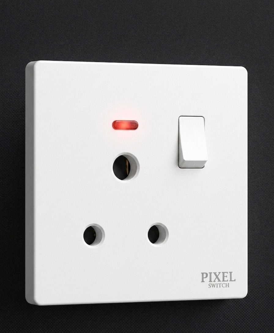 Pixel Switch Signature Series: 15A 3-Pin Socket with Neon Indicator