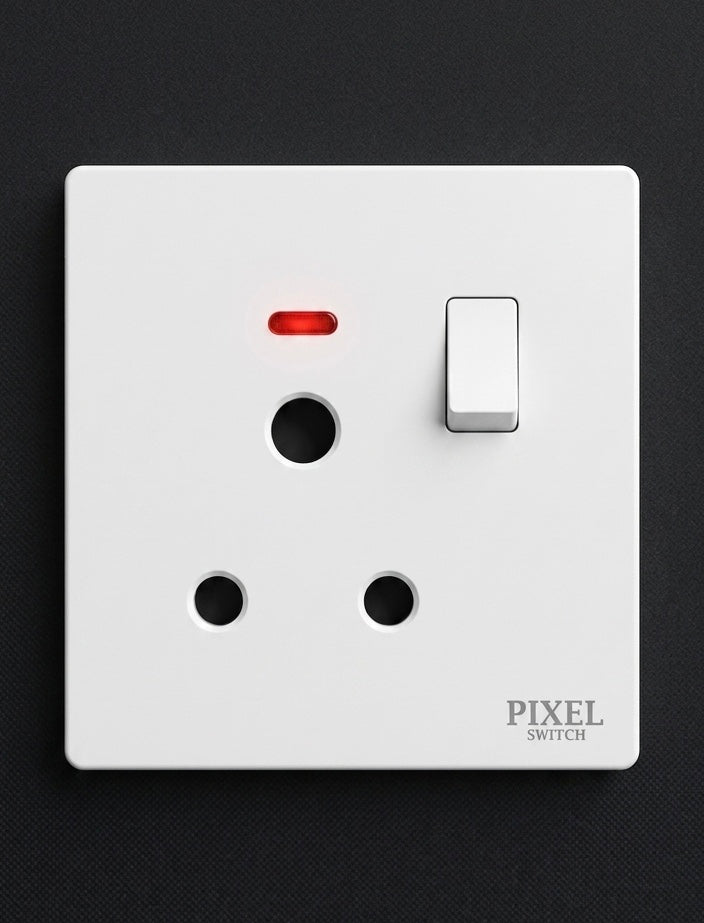Pixel Switch Signature Series: 15A 3-Pin Socket with Neon Indicator