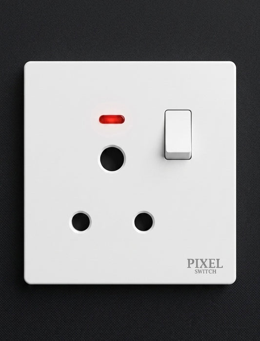 Pixel Switch Signature Series: 15A 3-Pin Socket with Neon Indicator
