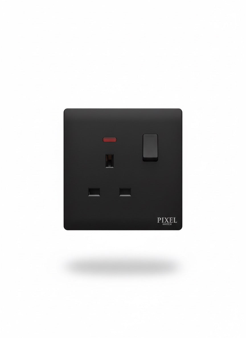 Pixel Noir Series – Premium Matte Black Switch & Socket Collection